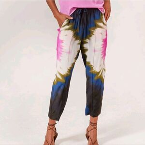 Tucker Julia Pant Ink Tie Dye in Silk Crepe de Chine